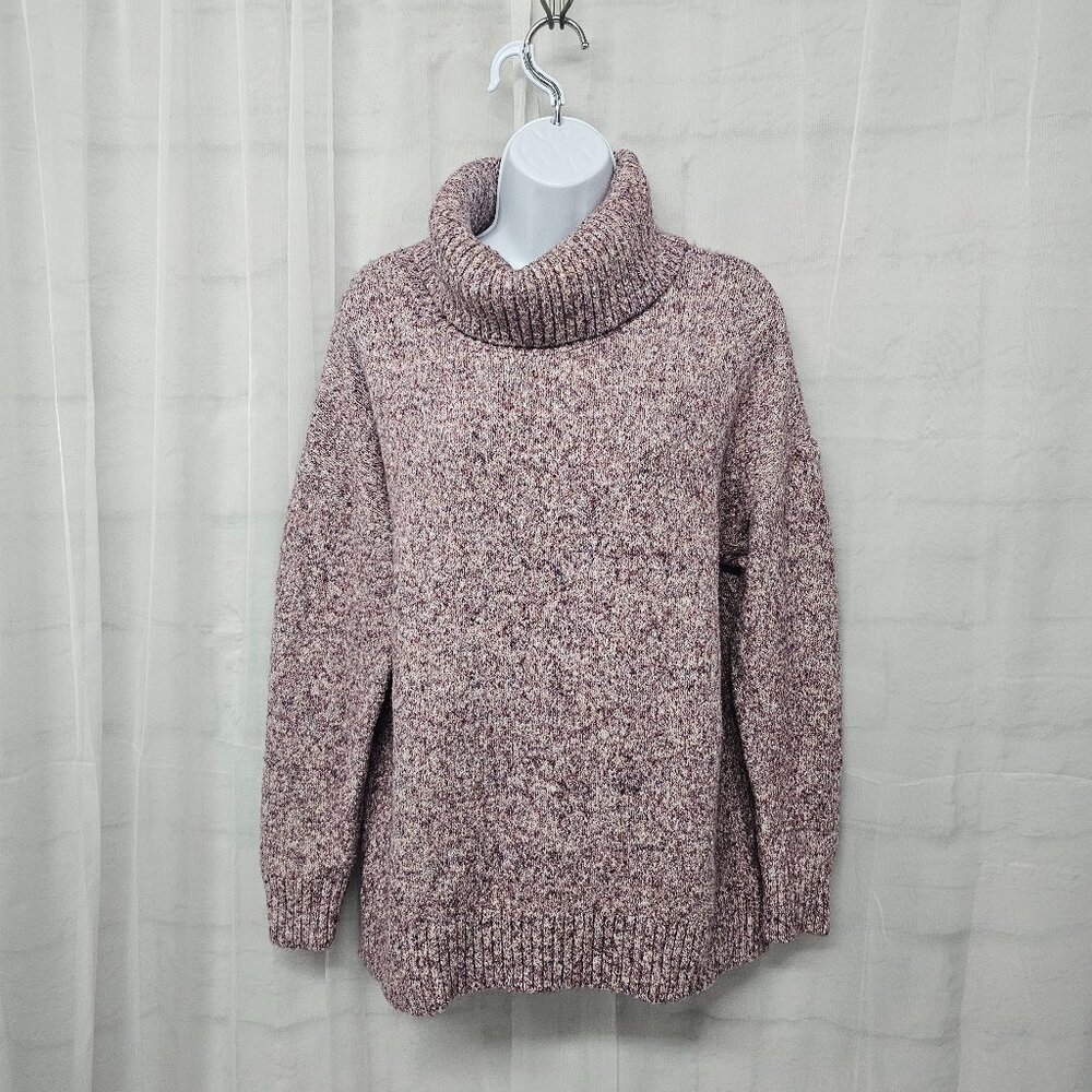 Old Navy Purple Marled Turtleneck Sweater Preppy Cabin Winter L